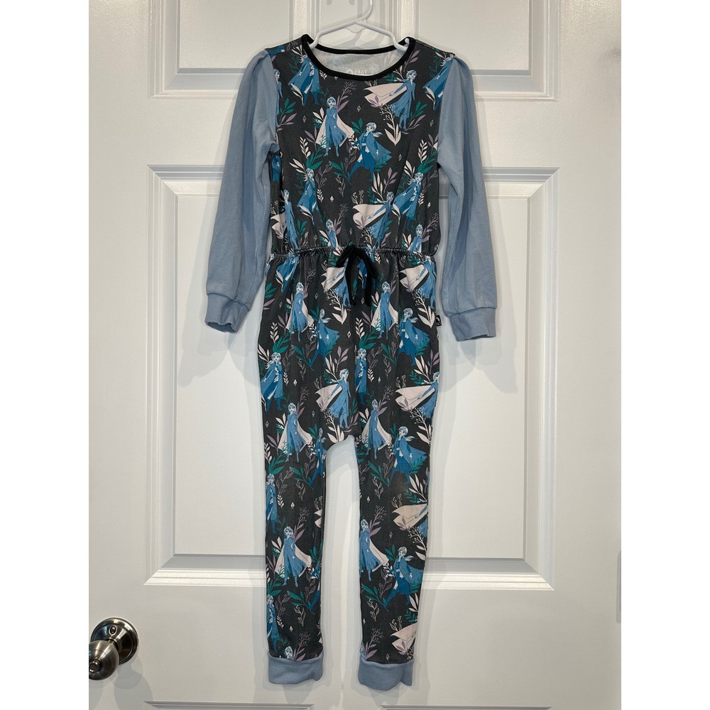 Rags Disney Frozen Elsa‎ Long Sleeve Pajama Jumpsuit Romper Kids Size 5/6 Blue